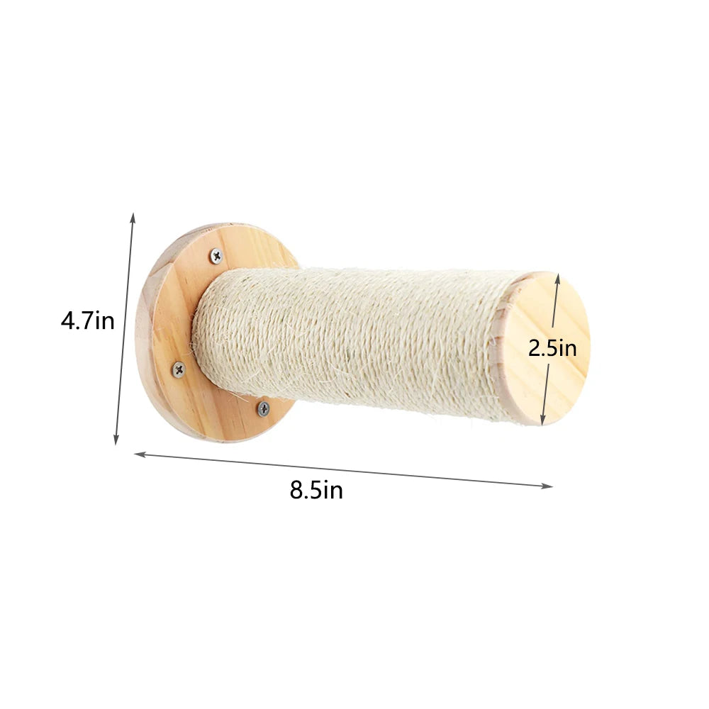 Wall Mounted Cat Climbing Shelf – 4-Step Stairway with Sisal Scratching Post
