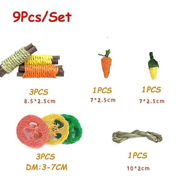 Natural Rabbit Chew Toy Set – Tooth Grinding & Dental Care Snacks