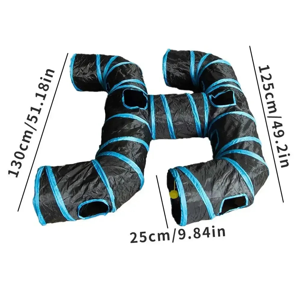 Foldable Pet Tunnel Toy – Interactive Play Tube for Cats & Rabbits