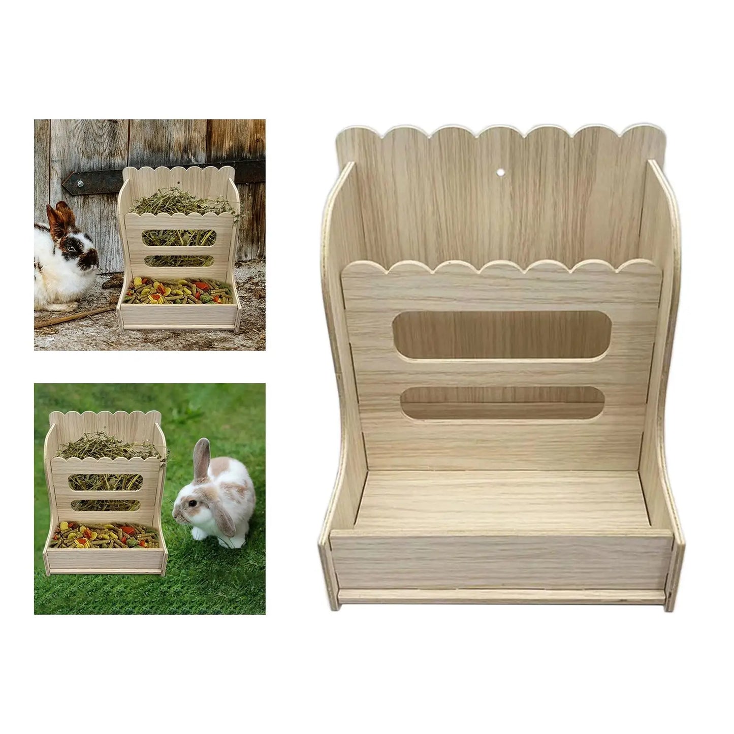 Wooden Rabbit Hay Feeder Rack