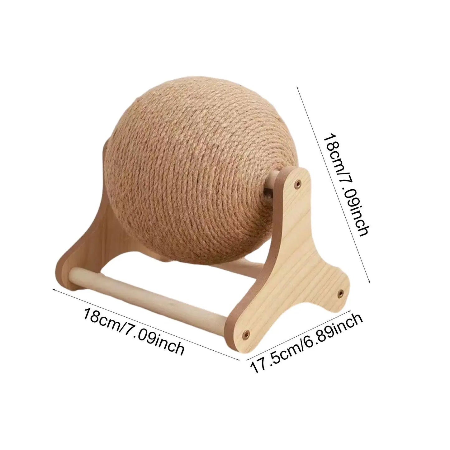 Rabbit Sisal Scratching Ball Toy with Bell