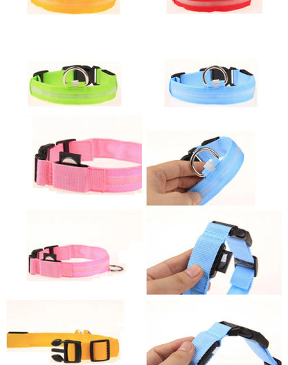 LED Luminous Dog Collar – Adjustable Glow Safety Collar for Night Walks