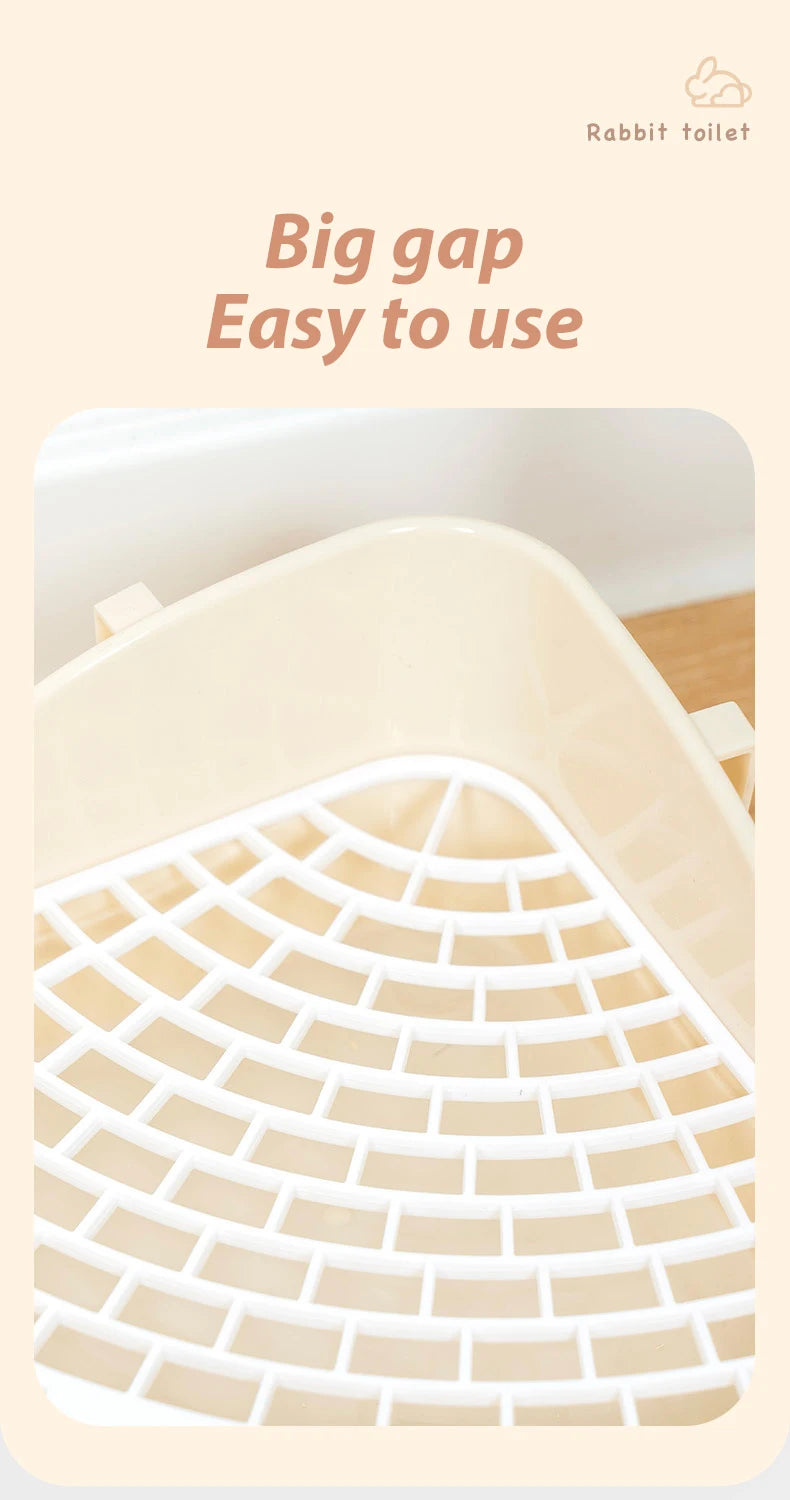 Rabbit Corner Litter Pan – Easy-Clean Bunny Toilet Box