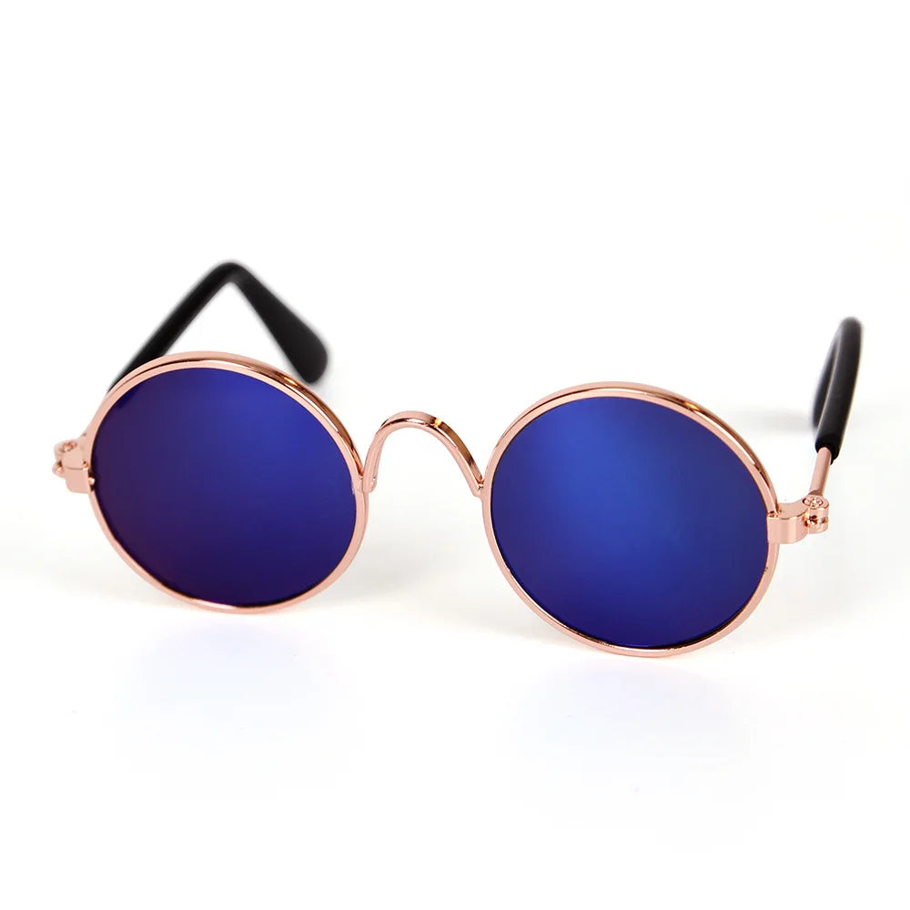 Vintage Round Pet Sunglasses – Fun Photo Prop for Cats & Small Dogs