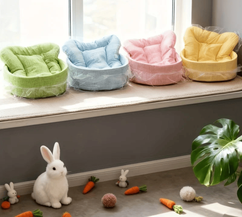 Fluffy Bunny Princess Bed – Soft Plush Lace Rabbit Nest
