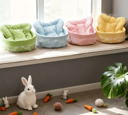 Fluffy Bunny Princess Bed – Soft Plush Lace Rabbit Nest