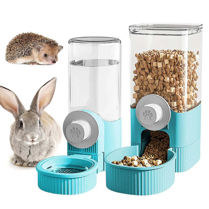 Gravity Rabbit Feeder & Water Dispenser Set – Hanging Automatic Feeding System