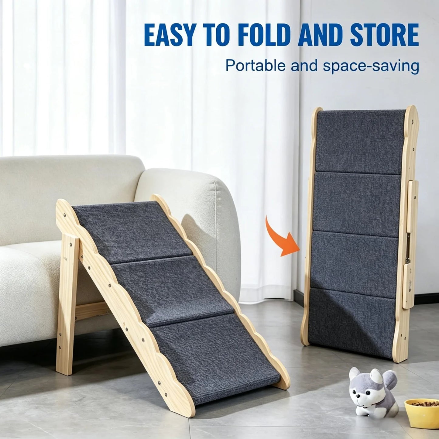 2-in-1 Wooden Dog Stairs & Ramp