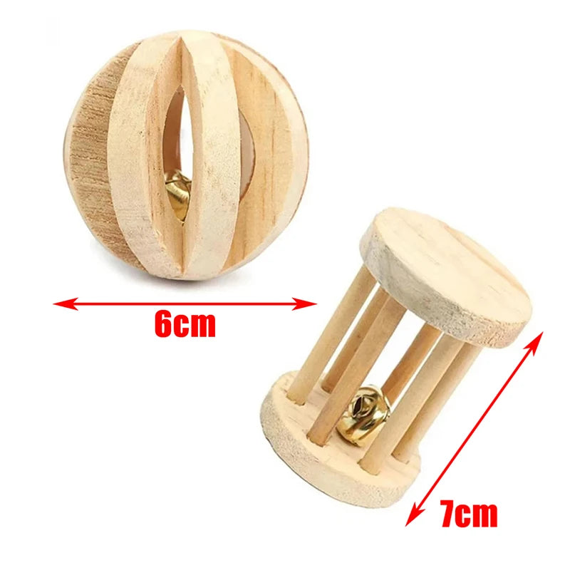 Wooden Rabbit Chew Toys – Natural Dental Roller Set