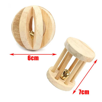 Wooden Rabbit Chew Toys – Natural Dental Roller Set