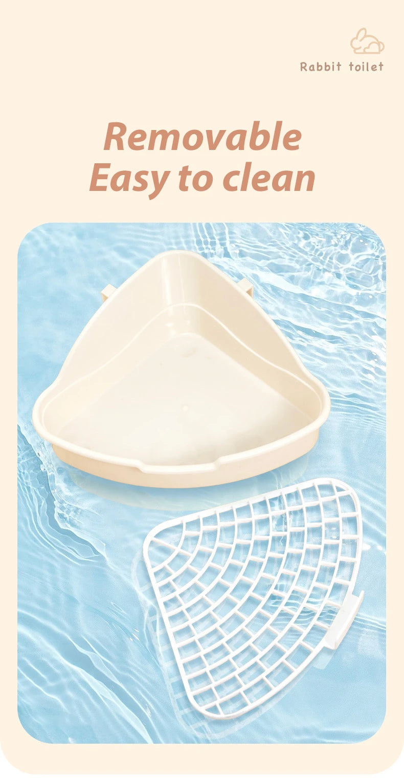 Rabbit Corner Litter Pan – Easy-Clean Bunny Toilet Box