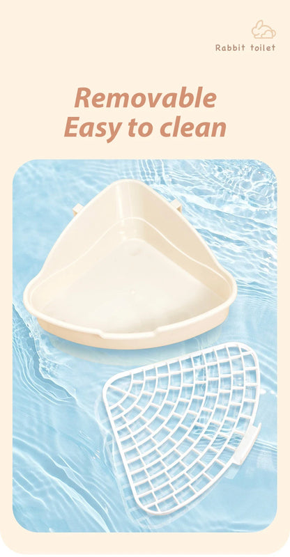 Rabbit Corner Litter Pan – Easy-Clean Bunny Toilet Box