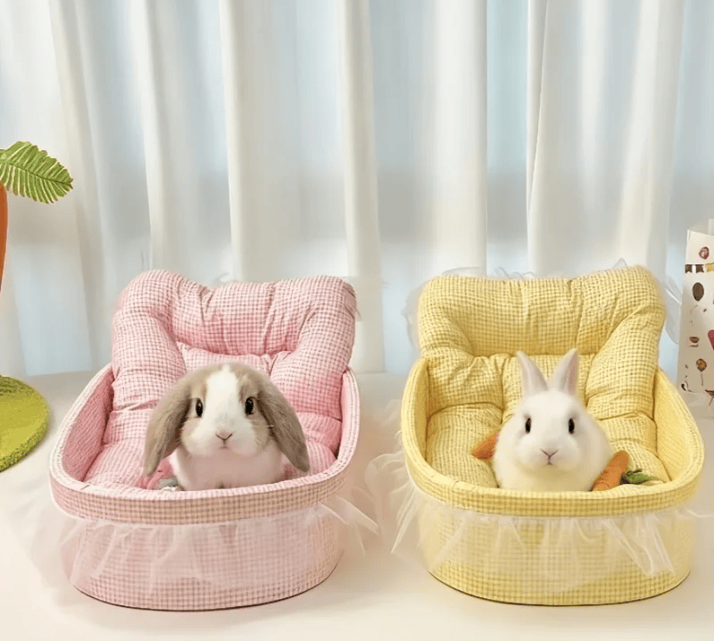 Fluffy Bunny Princess Bed – Soft Plush Lace Rabbit Nest
