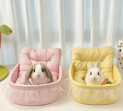Fluffy Bunny Princess Bed – Soft Plush Lace Rabbit Nest