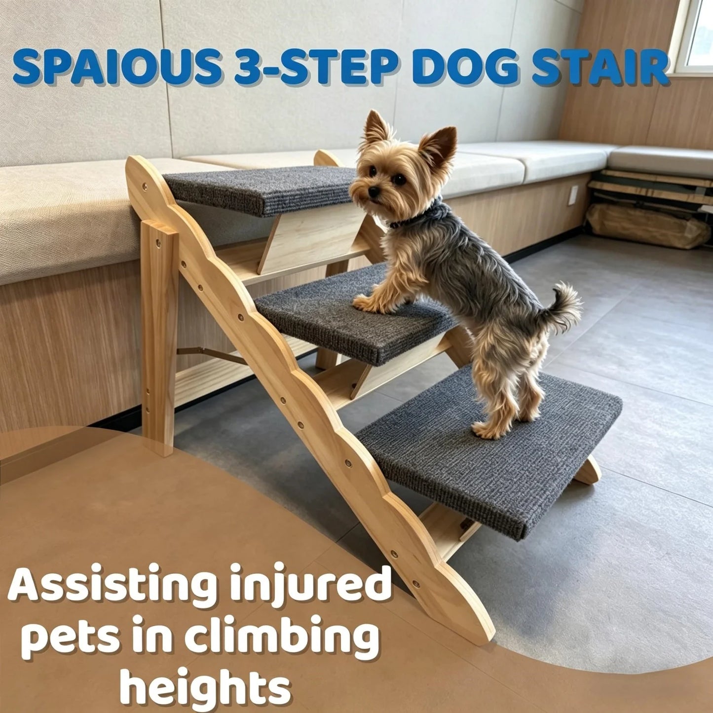 2-in-1 Wooden Dog Stairs & Ramp