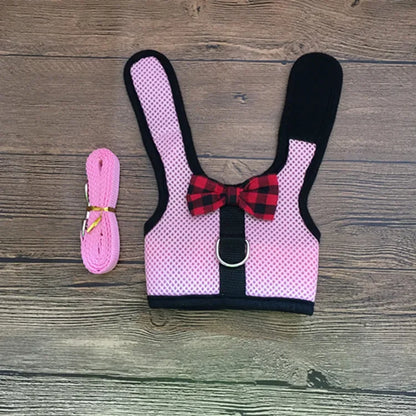 Cute Rabbit Walking Harness Set – Soft Vest with Leash for Outdoor Use