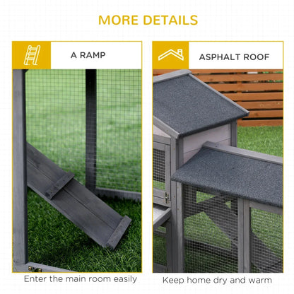 Wooden Rabbit Hutch with Outdoor Run