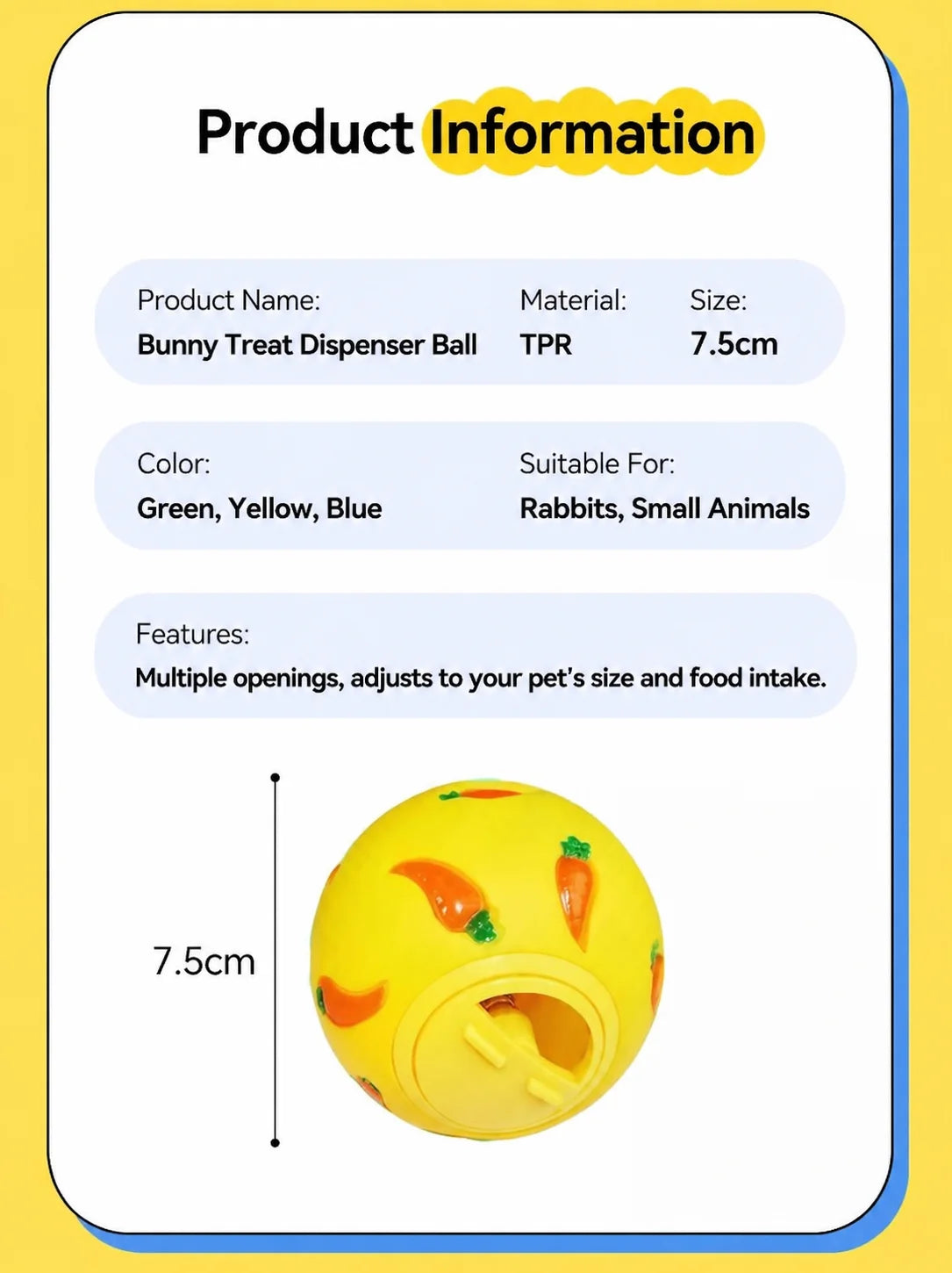 Natural Rattan Rabbit Treat Ball – Chew & Puzzle Enrichment Toy