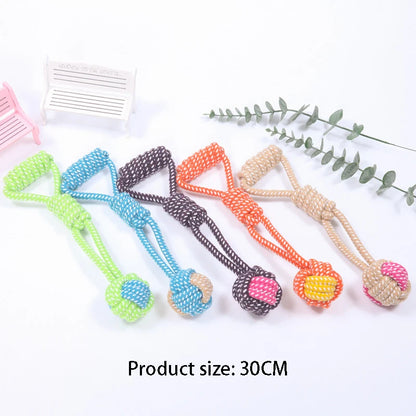 Cotton Rope Dog Chew Ball – Interactive Teeth Cleaning Toy for Small & Large Dogs