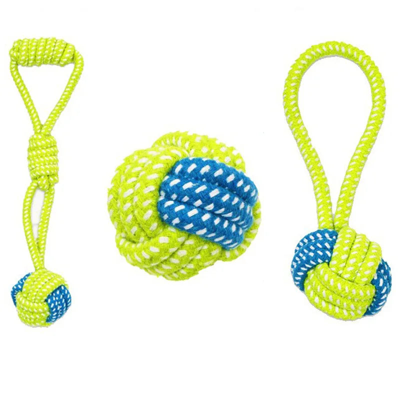 Cotton Rope Dog Chew Ball – Interactive Teeth Cleaning Toy for Small & Large Dogs