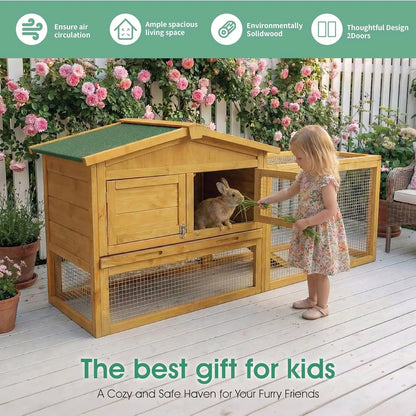 2-Story Wooden Rabbit & Small Animal Hutch
