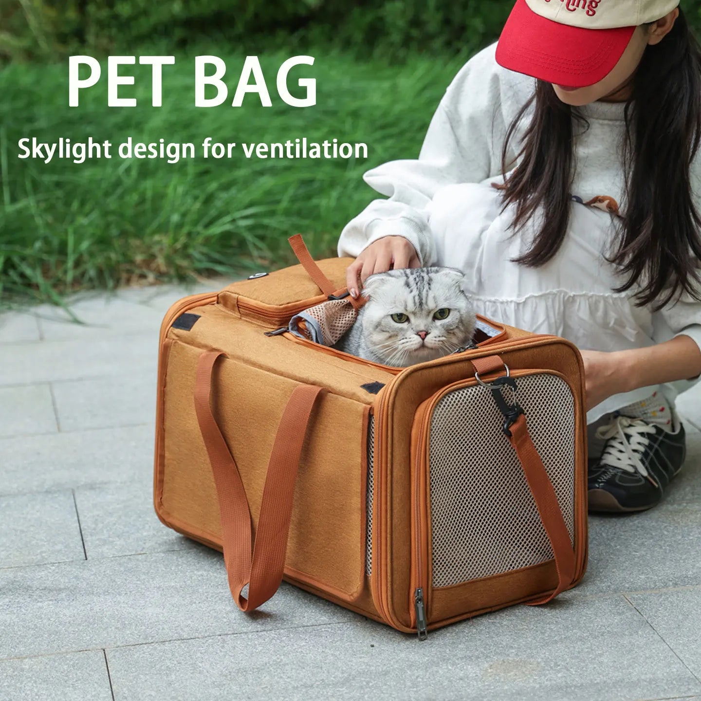 Premium Large Capacity Travel Bag for Cats, Dogs & Rabbits