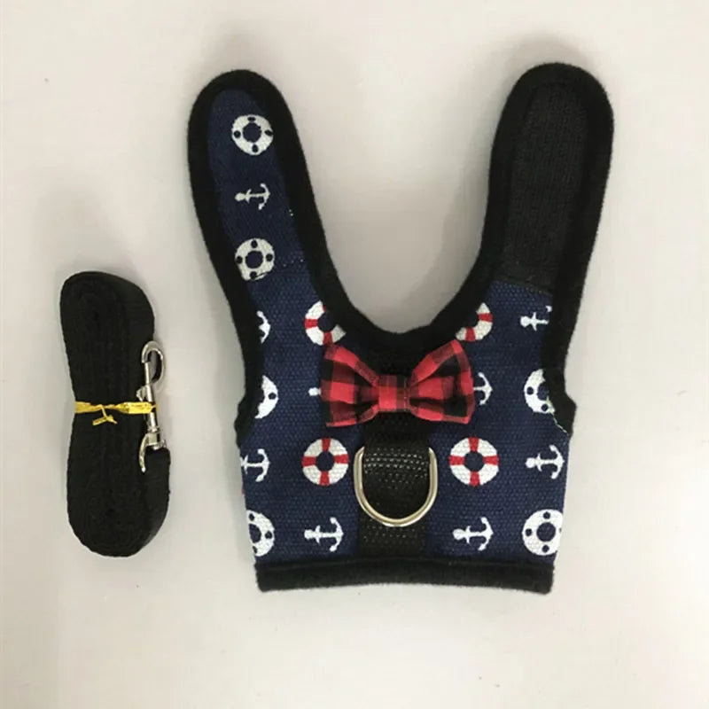 Cute Rabbit Walking Harness Set – Soft Vest with Leash for Outdoor Use