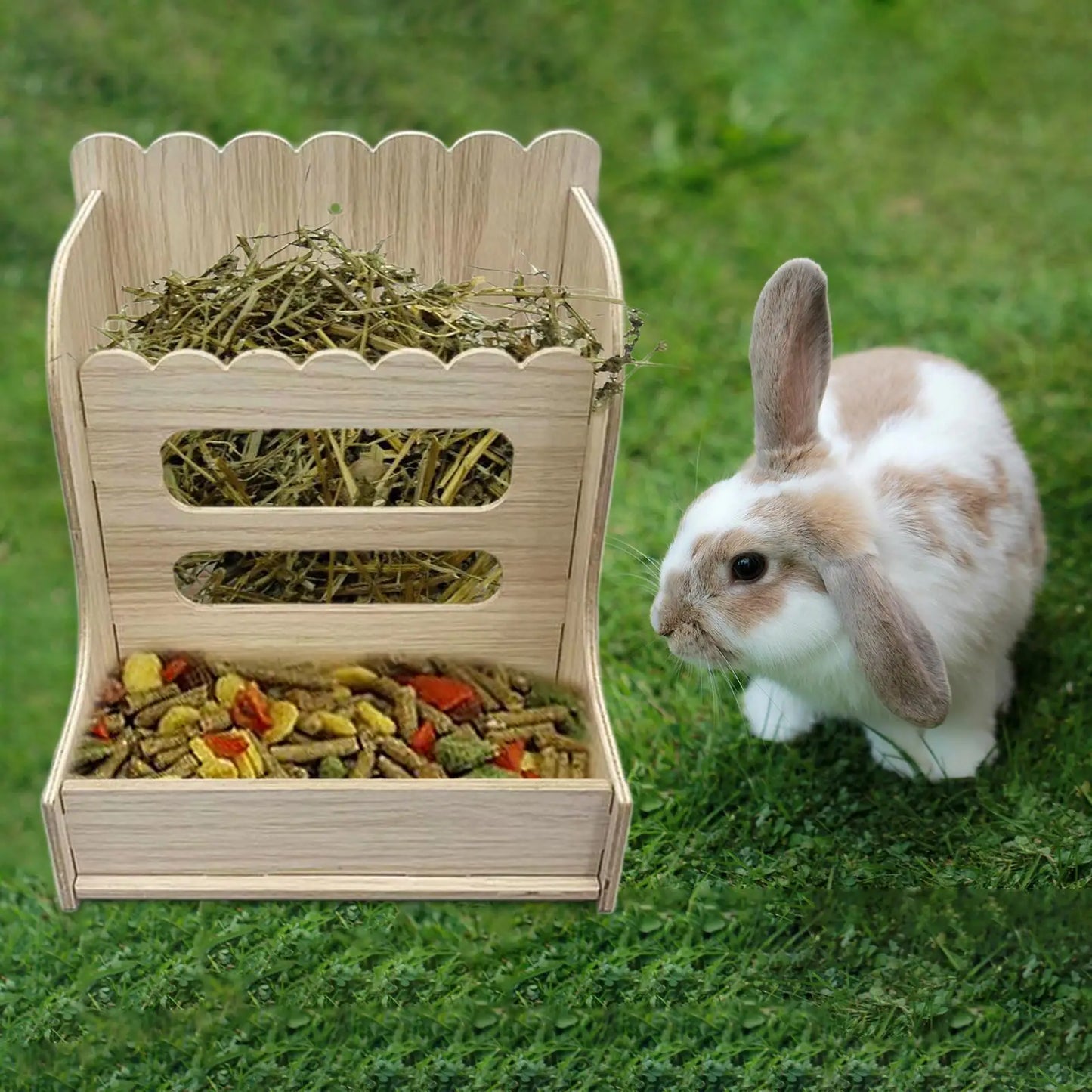 Wooden Rabbit Hay Feeder Rack