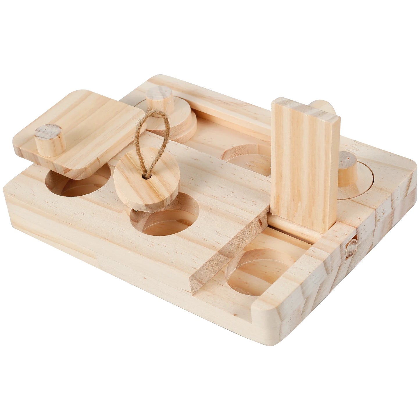 Wooden Rabbit Foraging Puzzle – Interactive Treat Dispenser Toy