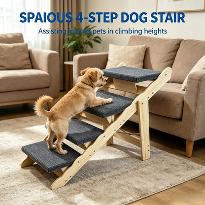 2-in-1 Wooden Dog Stairs & Ramp