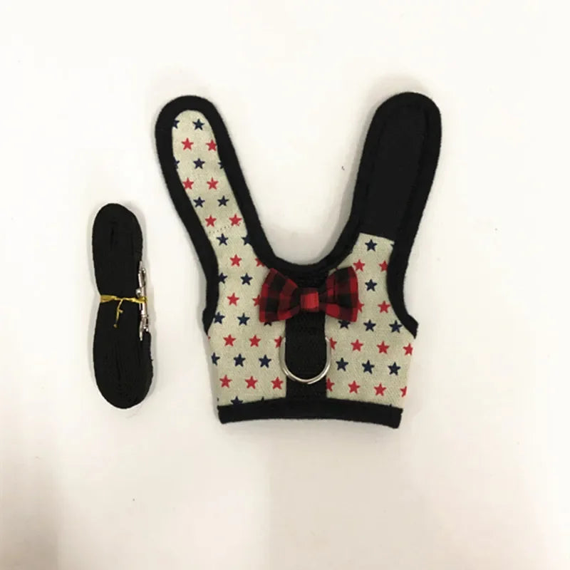 Cute Rabbit Walking Harness Set – Soft Vest with Leash for Outdoor Use