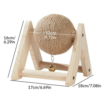 Rabbit Sisal Scratching Ball Toy with Bell
