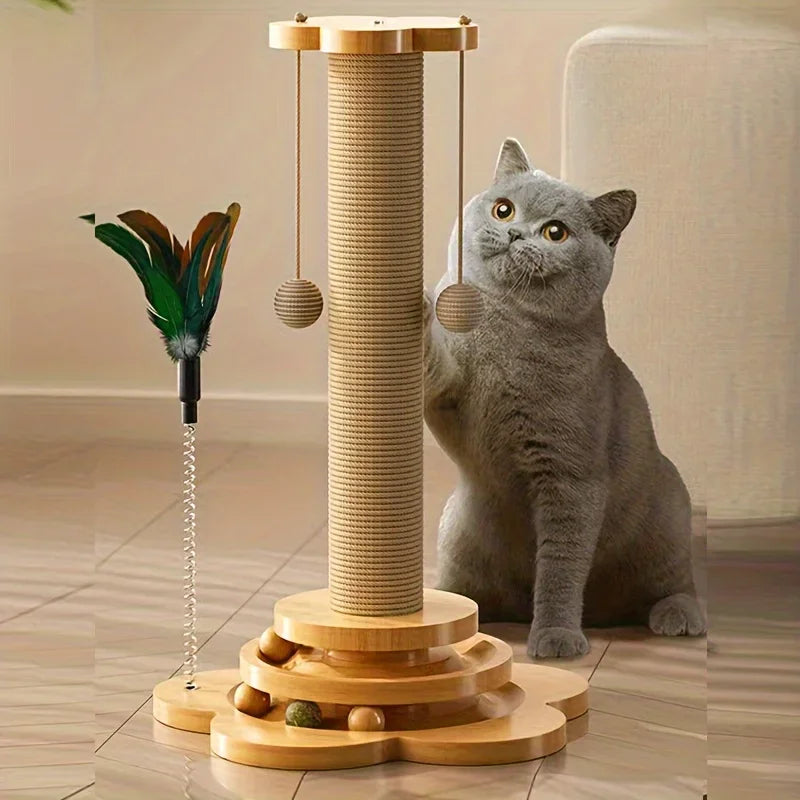 Wooden Cat Scratching Turntable