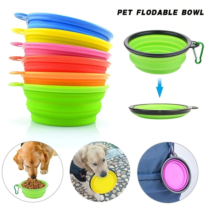 Portable Foldable Pet Food & Water Bowl