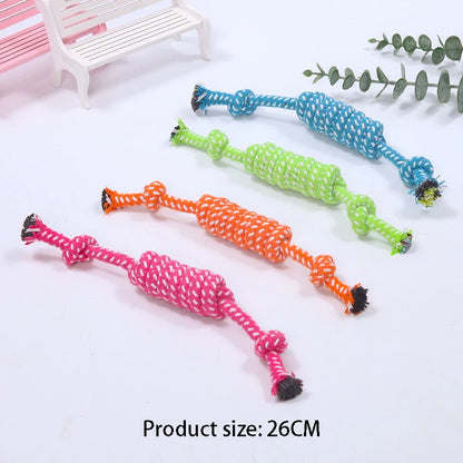 Cotton Rope Dog Chew Ball – Interactive Teeth Cleaning Toy for Small & Large Dogs