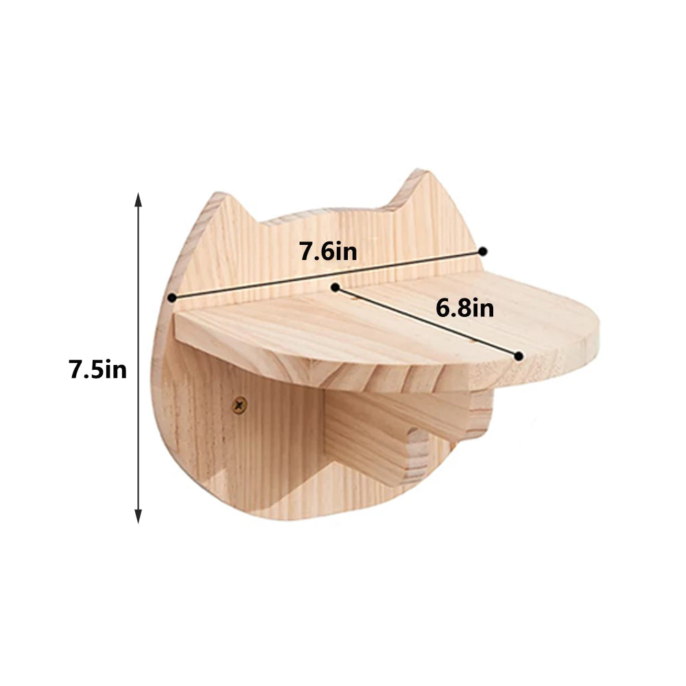 Wall Mounted Cat Climbing Shelf – 4-Step Stairway with Sisal Scratching Post
