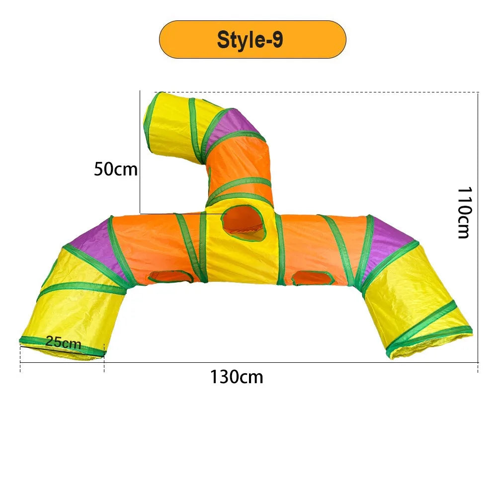 Portable Foldable Cat & Rabbit Tunnel – Interactive Play Tube for Exercise & Enrichment