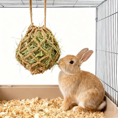 Hanging Rabbit Hay Feeder Bag – Durable Cage Hay Holder
