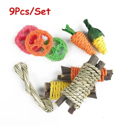 Natural Rabbit Chew Toy Set – Tooth Grinding & Dental Care Snacks