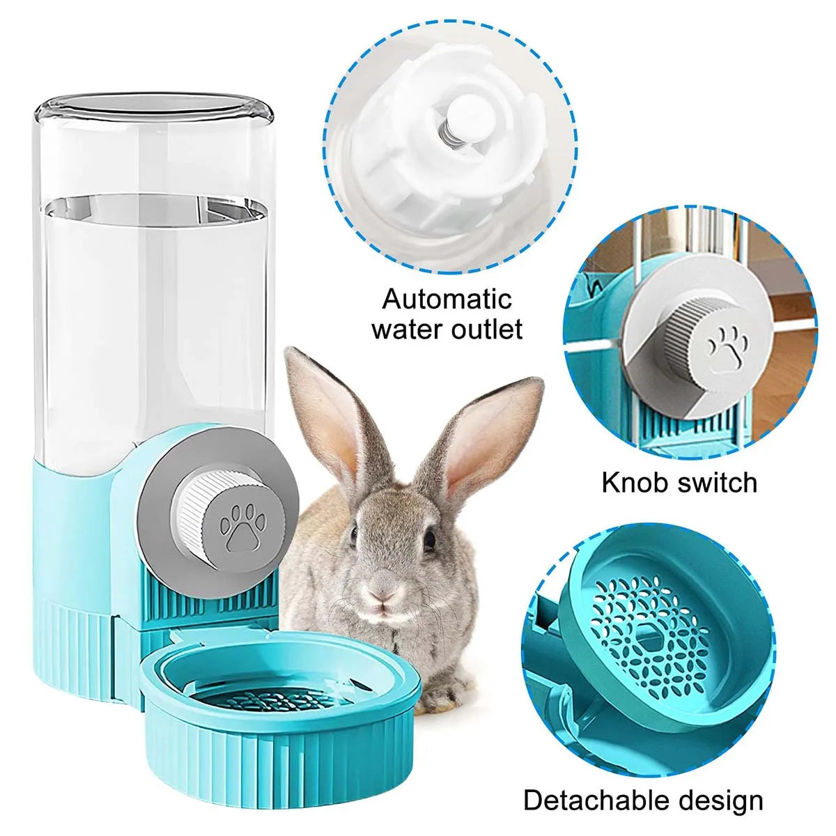Gravity Rabbit Feeder & Water Dispenser Set – Hanging Automatic Feeding System