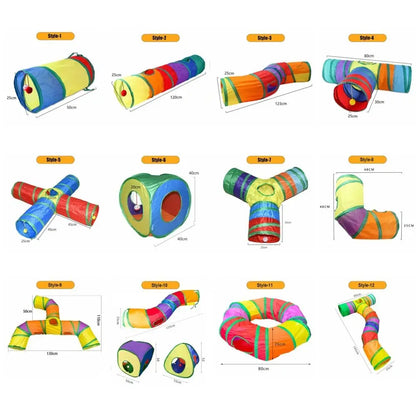 Portable Foldable Cat & Rabbit Tunnel – Interactive Play Tube for Exercise & Enrichment