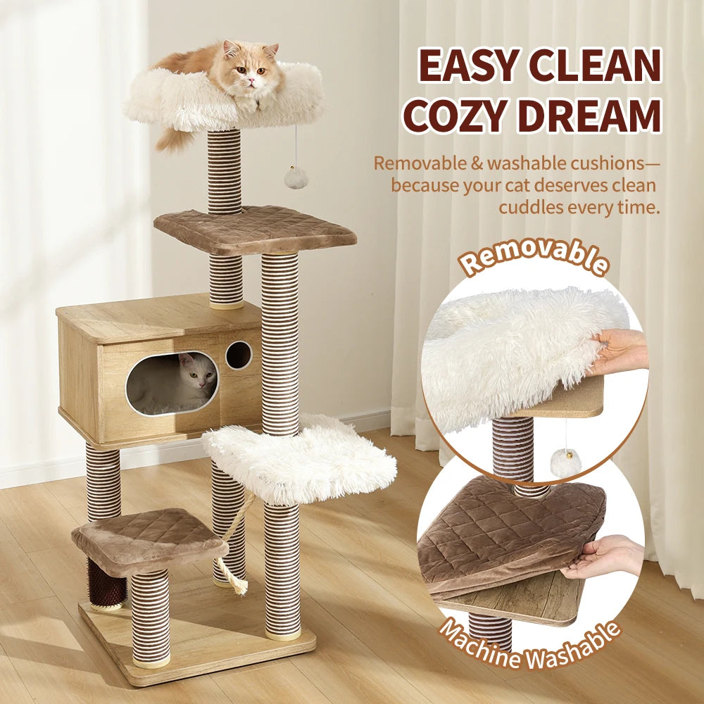 Multi-Tier Cat Tree Tower – Climbing Frame with Scratching Posts & Cozy Perch