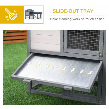 Wooden Rabbit Hutch with Outdoor Run