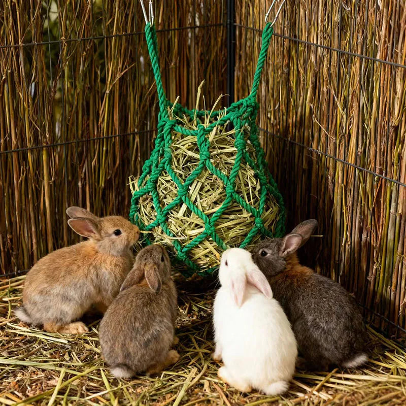 Hanging Rabbit Hay Feeder Bag – Durable Cage Hay Holder