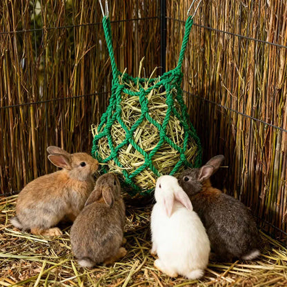 Hanging Rabbit Hay Feeder Bag – Durable Cage Hay Holder