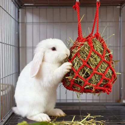 Hanging Rabbit Hay Feeder Bag – Durable Cage Hay Holder