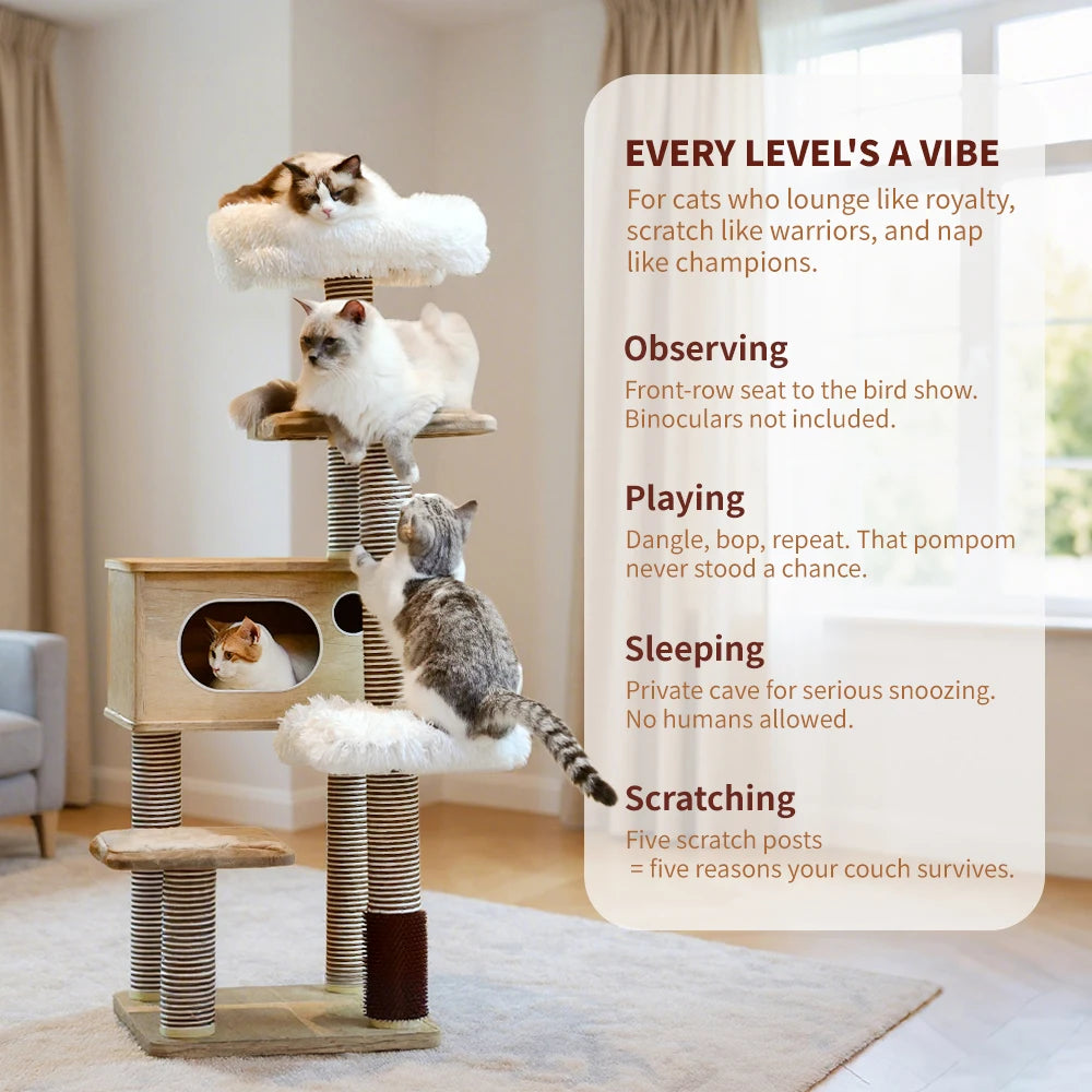 Multi-Tier Cat Tree Tower – Climbing Frame with Scratching Posts & Cozy Perch