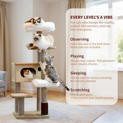 Multi-Tier Cat Tree Tower – Climbing Frame with Scratching Posts & Cozy Perch