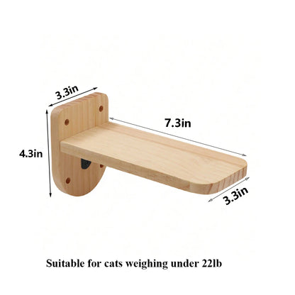 Wall Mounted Cat Climbing Shelf – 4-Step Stairway with Sisal Scratching Post