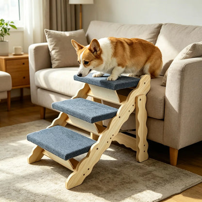 2-in-1 Wooden Dog Stairs & Ramp